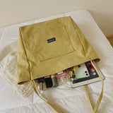 Girls Canvas Shoulder Bag Large Capacity Solid Travel Bag For Women