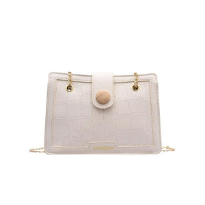 Crocodile Pattern Shoulder Bag Chain Handbag Small Square Bag