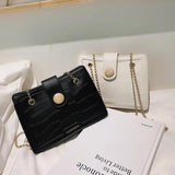 Crocodile Pattern Shoulder Bag Chain Handbag Small Square Bag