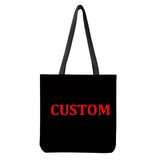 Customized Logo Linen Shoulder Bags Personalized Canvas Tote Handbag