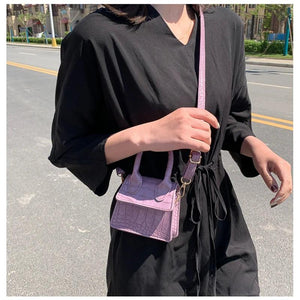 Crocodile Pattern Mini Tote Bag Crossbody Handbag