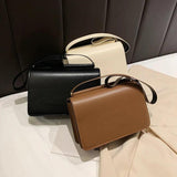 Retro Solid PU Leather Crossbody Shoulder Bag for Women