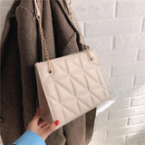 Retro Chain Crossbody Handbag High PU Leather Women's Shoulder Bag