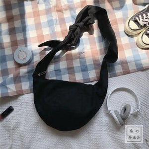 Canvas Shoulder Bag Harajuku Vintage Zipper Soft Book Bolsa