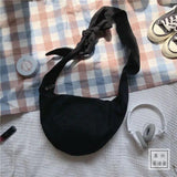 Canvas Shoulder Bag Harajuku Vintage Zipper Soft Book Bolsa