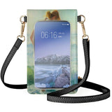 Coloranimal Retro Oil Painting Seaside Ladies Tulle Literary Leather Phone Bag