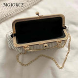 Chain Evening Bag PU Leather Soft Metal Buckle Wedding Banquet