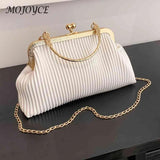 Chain Evening Bag PU Leather Soft Metal Buckle Wedding Banquet