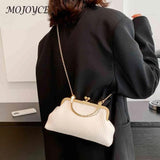 Chain Evening Bag PU Leather Soft Metal Buckle Wedding Banquet