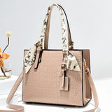 Women's Commuter Silk Scarf Shoulder Messenger Bag for Mom