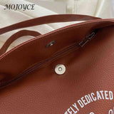 Letter Printed Commute Bag Dumpling Bag PU Leather Casual Portable Soft Large C