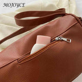 Letter Printed Commute Bag Dumpling Bag PU Leather Casual Portable Soft Large C