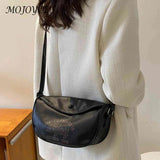 Letter Printed Commute Bag Dumpling Bag PU Leather Casual Portable Soft Large C