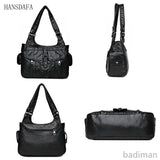 Soft Large Capacity Leather Tote Bags High Female Shoulder Bags