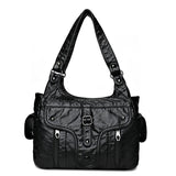Soft Large Capacity Leather Tote Bags High Female Shoulder Bags
