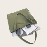 Solid Canvas Shopping Tote Bag Large Capacity