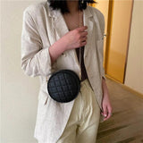 Diamond Lattice Chain Crossbody Bag Round Women Handbags