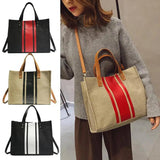 Ladies Canvas Shoulder Handbag Travel Tote Top-handle Shopping Bag