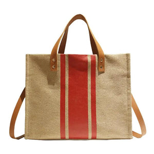 Ladies Canvas Shoulder Handbag Travel Tote Top-handle Shopping Bag
