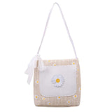 Floral Embroidered Shoulder Bag Women Handbag Lace Bow