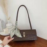 Stone Pattern Shoulder Underarm Bag Texture PU Handbags