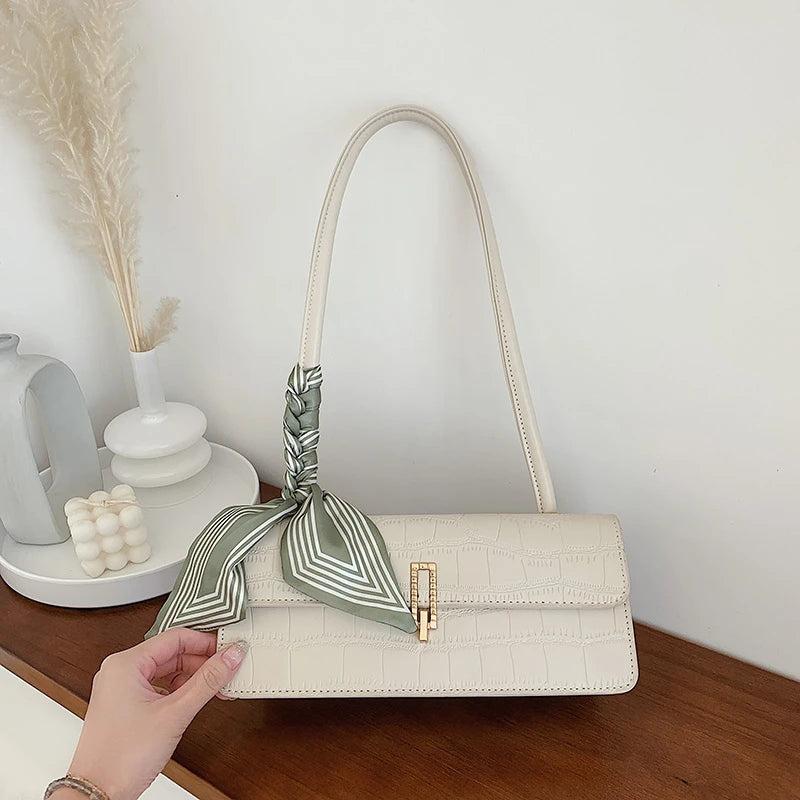 Stone Pattern Shoulder Underarm Bag Texture PU Handbags