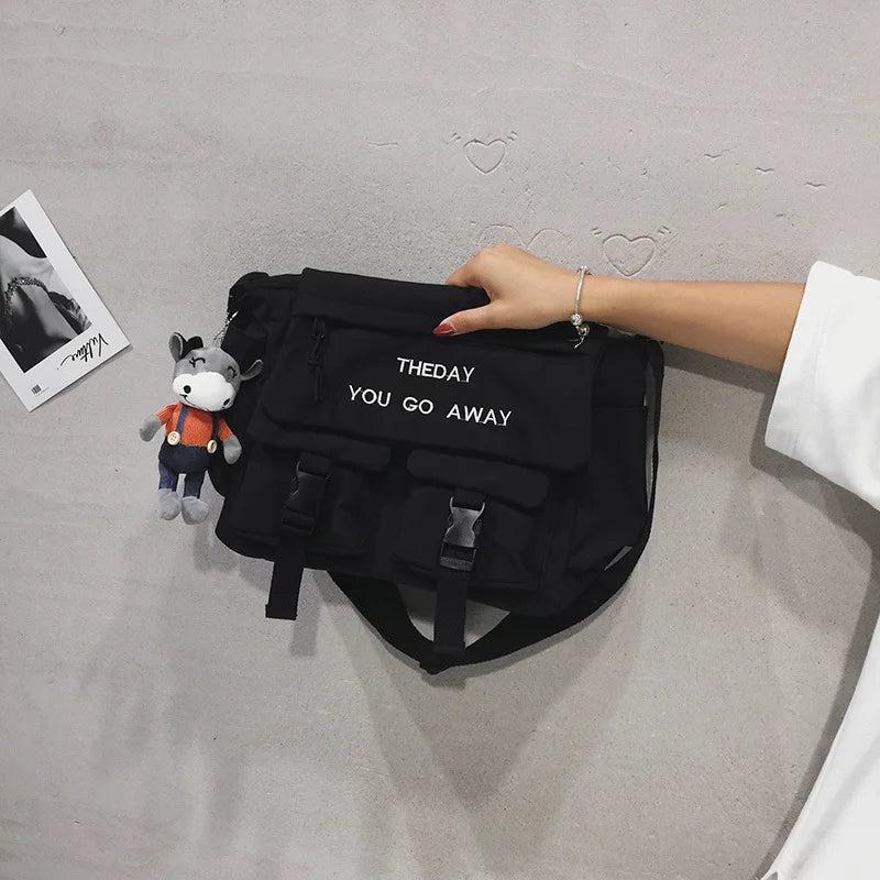Student Canvas Crossbody Bags For Women Shoulder Sling Clutch Messenger Bag