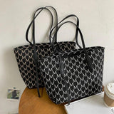 Large Capacity Canvas Tote Bag Retro Handbag Portable Shoulder Slung Bag