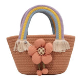 Woven Veg Basket Bag Straw Bucket Handbag Arc De Triomphe