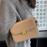 Vintage Women's Square Handbag Autumn Winter Texture Pu Shoulder Bag