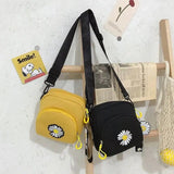 Small Canvas Daisy Mobile Shoulder Bag Japanese Style