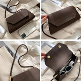 Vintage French Shoulder Bag Matte PU Office Ladies Handle-pouch