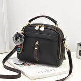 PU Leather Women Messenger Bag with Ball Toy