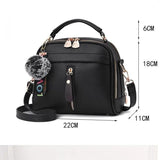 PU Leather Women Messenger Bag with Ball Toy