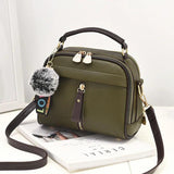 PU Leather Women Messenger Bag with Ball Toy