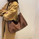 Women Shoulder Bags PU Leather Texture Underarm Tote Bag Large Capacity