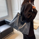 Women Shoulder Bags PU Leather Texture Underarm Tote Bag Large Capacity