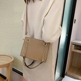 Shoulder Bags PU Solid Crossbody Handbags Satchel OL Flap All-match Brief Style