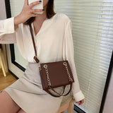 Shoulder Bags PU Solid Crossbody Handbags Satchel OL Flap All-match Brief Style