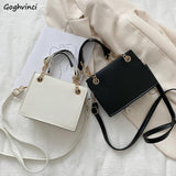 Shoulder Bags PU Solid Crossbody Handbags Satchel OL Flap All-match Brief Style
