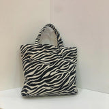 Leopard Jacquard Portable Shoulder Bag Lightweight Tote Handbag