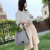 Yogodlns Women's Handbag Canvas Tote Bag Girl Leisure Bag Modern Style