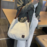 Yogodlns Women's Handbag Canvas Tote Bag Girl Leisure Bag Modern Style