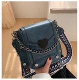 Women Pu Leather Small Crossbody Bag with Wide Shoulder Strap