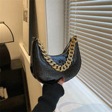 Crocodile Pattern Women Shoulder Bag Pu Leather Handbags Ladies Underarm Bags