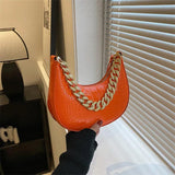 Crocodile Pattern Women Shoulder Bag Pu Leather Handbags Ladies Underarm Bags