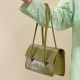 Retro PU Leather Armpit Handbags For Women Large Capacity Shoulder Bags
