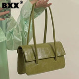 Retro PU Leather Armpit Handbags For Women Large Capacity Shoulder Bags