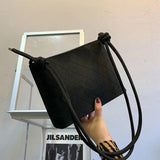 Vintage PU Leather Shoulder Bags Women Large Capacity Bucket Underarm Bag