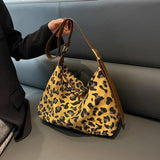 Leopard Print Women Single Shoulder Hobo Bag Cross Body Messenger Handbag